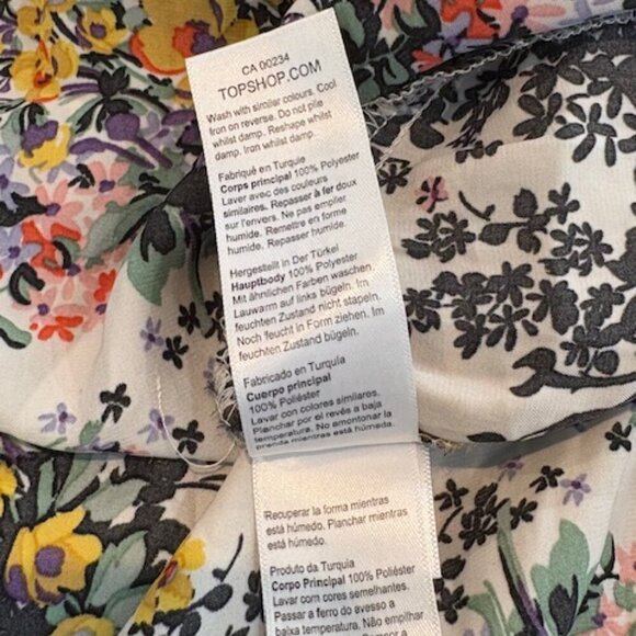 TOPSHOP White Floral Long Sleeve Maxi Dress with Deep-V in the Back – Size 8 - Picture 9 of 9